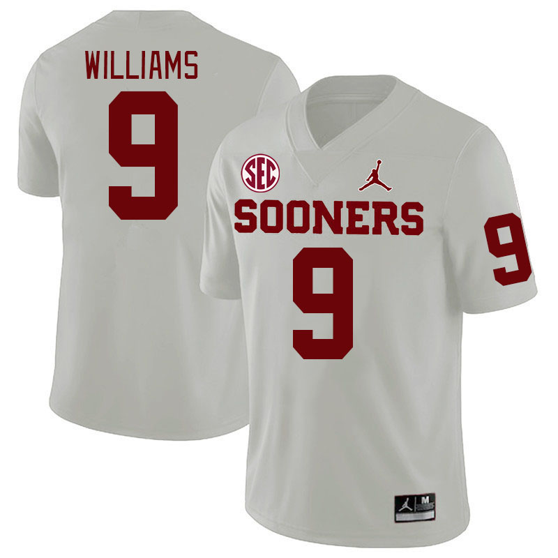 #9 Gentry Williams Oklahoma Sooners 2024 SEC Conference College Football Jerseys-White